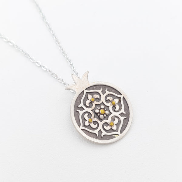 Pomegranate Silver Necklace