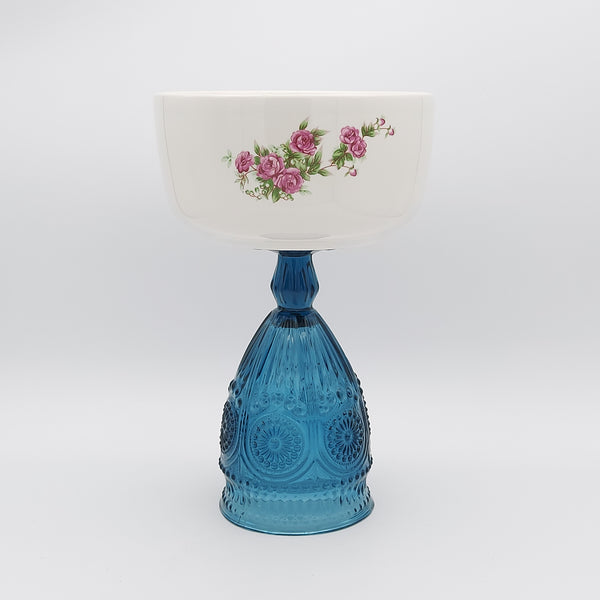 Golesorkhi Deep Bowl With Tall Lapis Glass Stand
