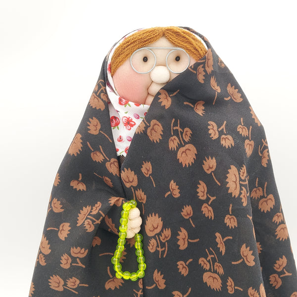 Bibi Gol Wearing Black & Brown Chador