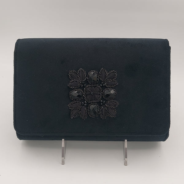 Black Classic Clutch with Onyx & Dark Sermeh