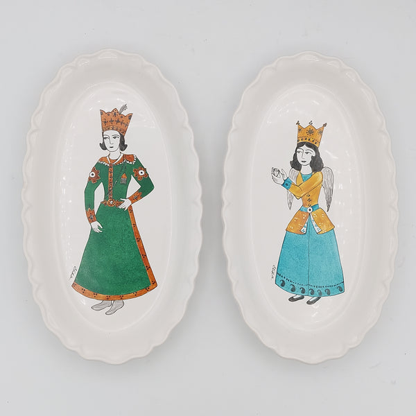 Hand Painted Regal Angel Qajar Lady Dish