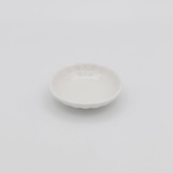 Small Low White Flower Bowl