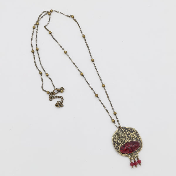 Pomegranate Brass Necklace