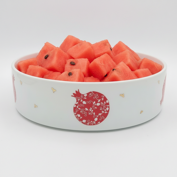 Pomegranate Bowl with Gold Touches