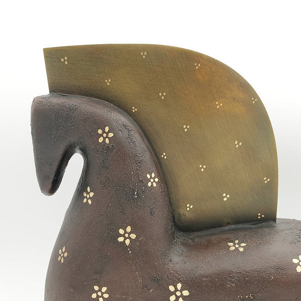 Rakhsh Decorative Horse Sculpture with Gold Touches