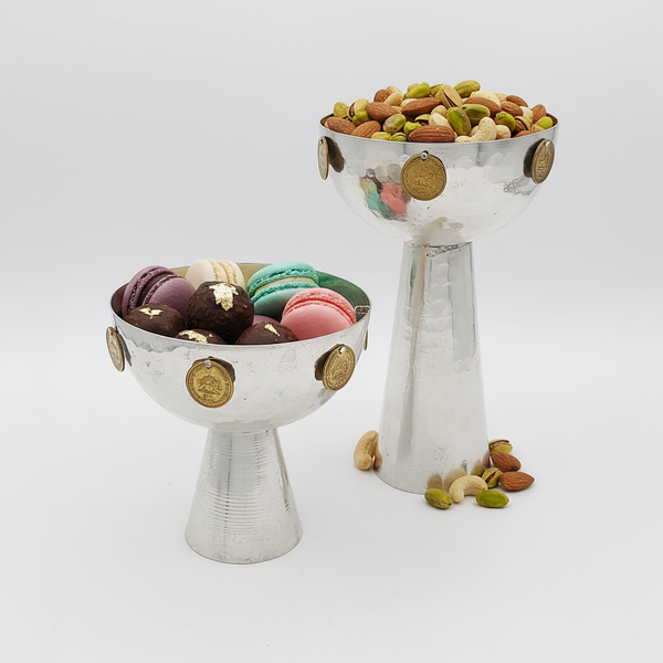 Copper Bowl Adorned with Pahlavi Coins