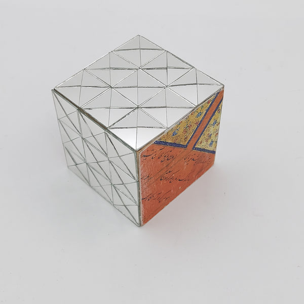 Hand Cut Mirror Cube Decorative Object