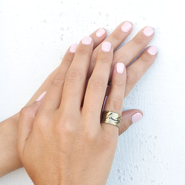 Calligraphy Brass Rings