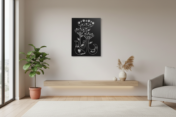 Small Garden Black Lippan Mirror Wall Art