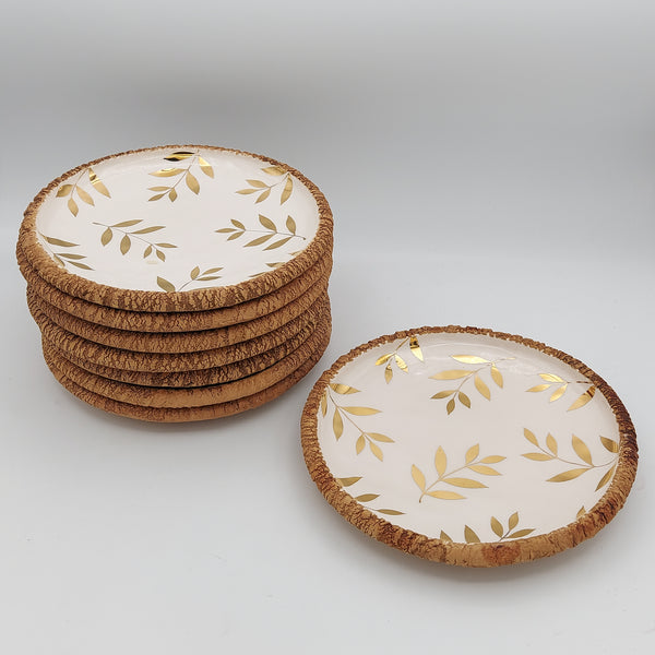 Golden Leaves Ceramic Appetizer Plate