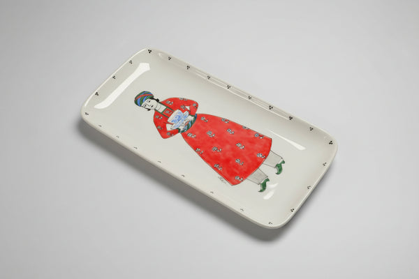 Qajar Man in Red with Bowl in Hand