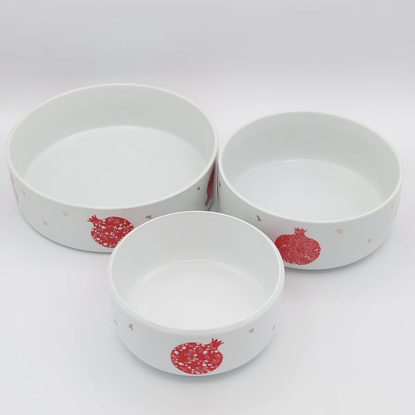 Pomegranate Bowl with Gold Touches