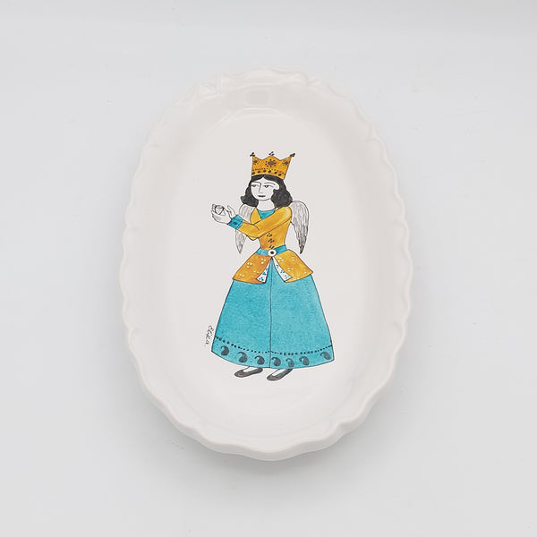 Hand Painted Regal Angel Qajar Lady Dish