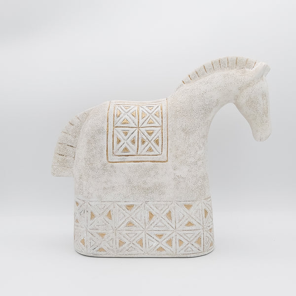 Decorative Elegant Horse Sculpture with Gold Touches