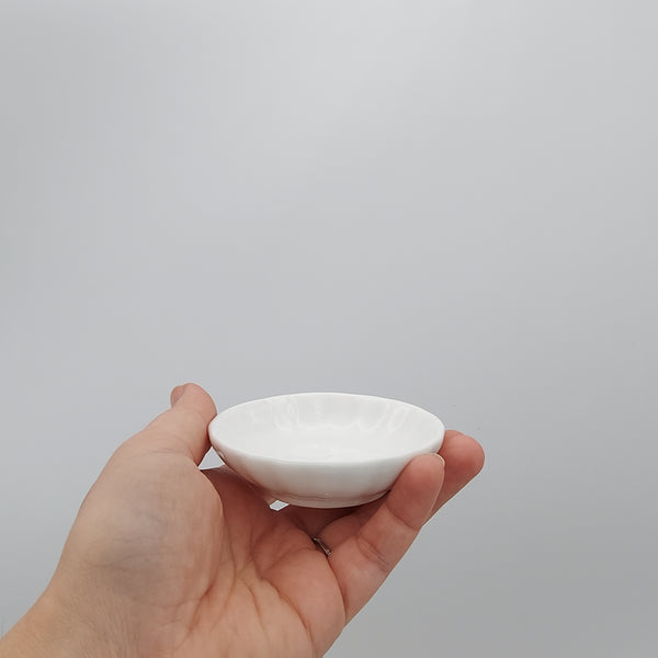 Small Low White Flower Bowl