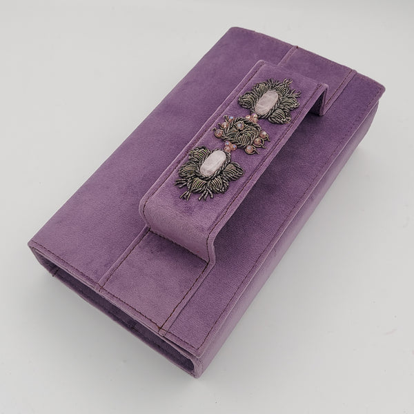 Violet Amood Clutch with Rose Quartz