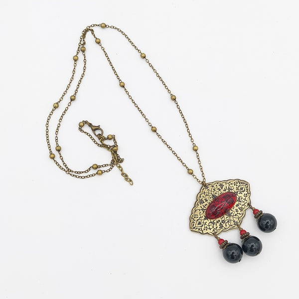 Shiraz Brass Long Necklace