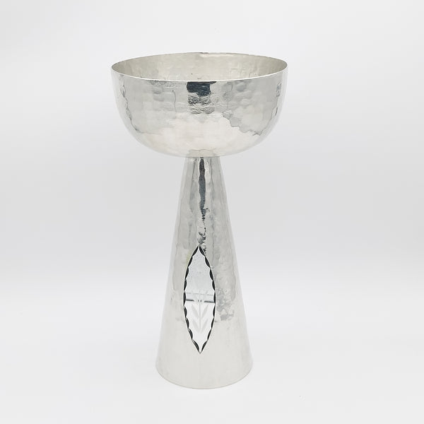 Footed Copper Bowl with Etched Mirror