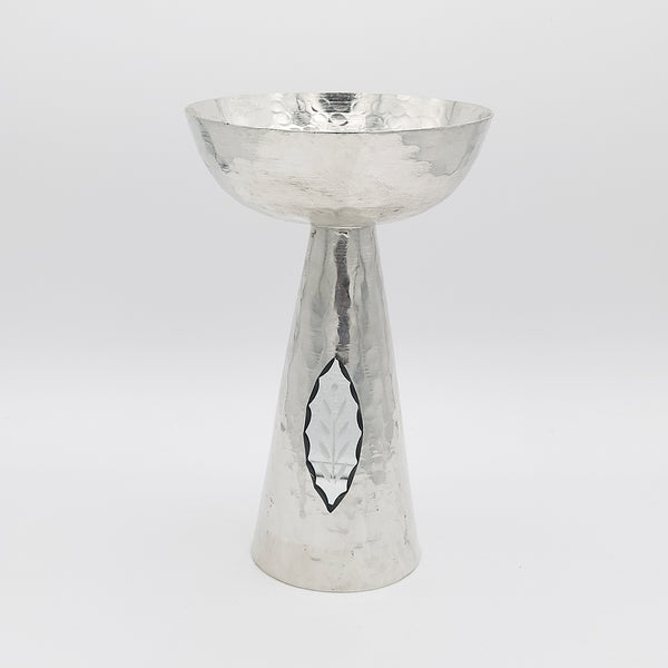 Footed Copper Bowl with Etched Mirror