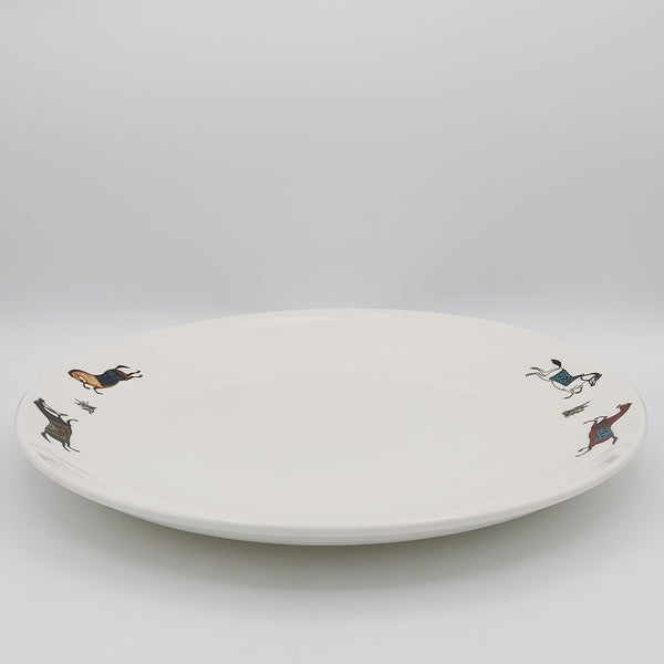 Torkaman Horses Large Round Serving Platter