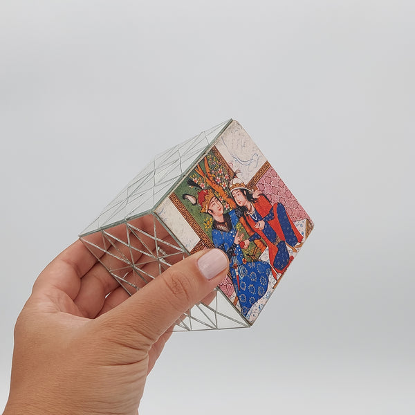 Hand Cut Mirror Cube Decorative Object