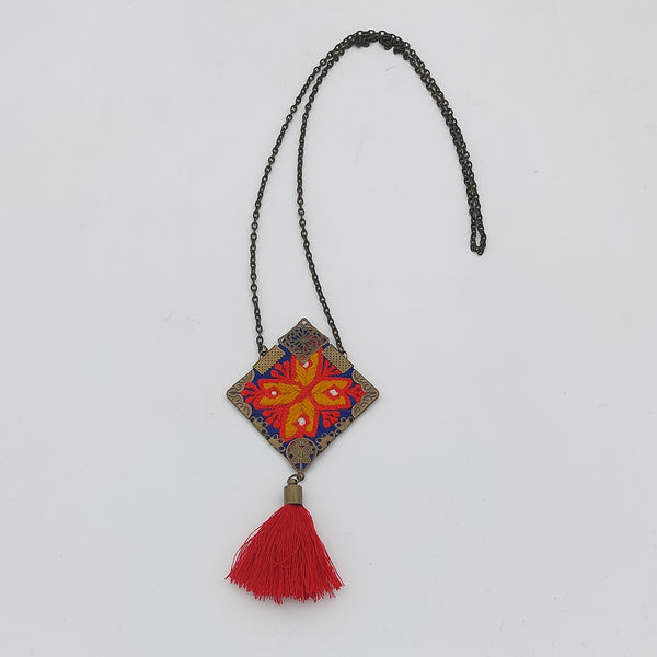 Handmade Balouchi Necklace with Red Tassel