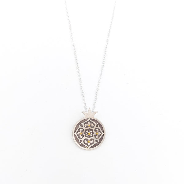 Pomegranate Silver Necklace