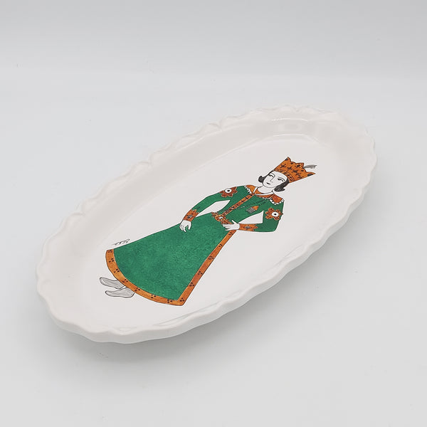 Hand Painted Regal Qajar Commander Dish