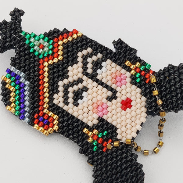 Qajar Lady Hand-Beaded Brooch