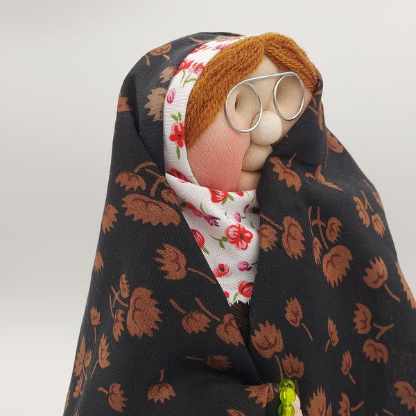 Bibi Gol Wearing Black & Brown Chador