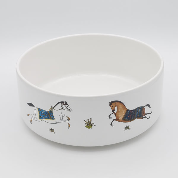 Torkaman Horses Large Ceramic Bowl
