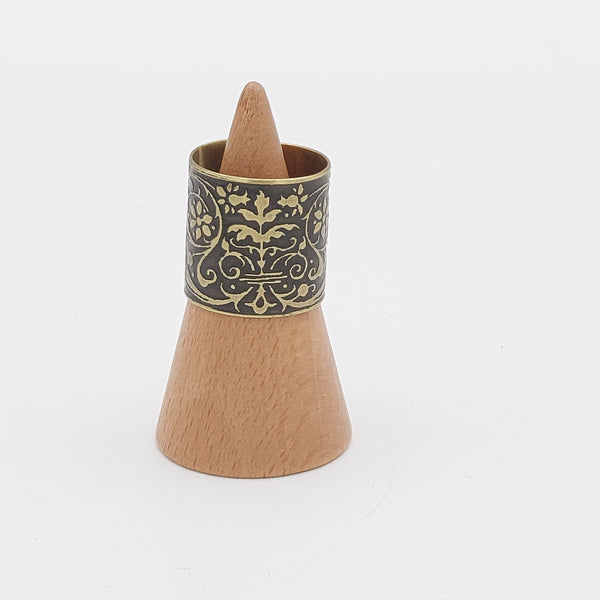 Persian Motif Handmade Brass Ring