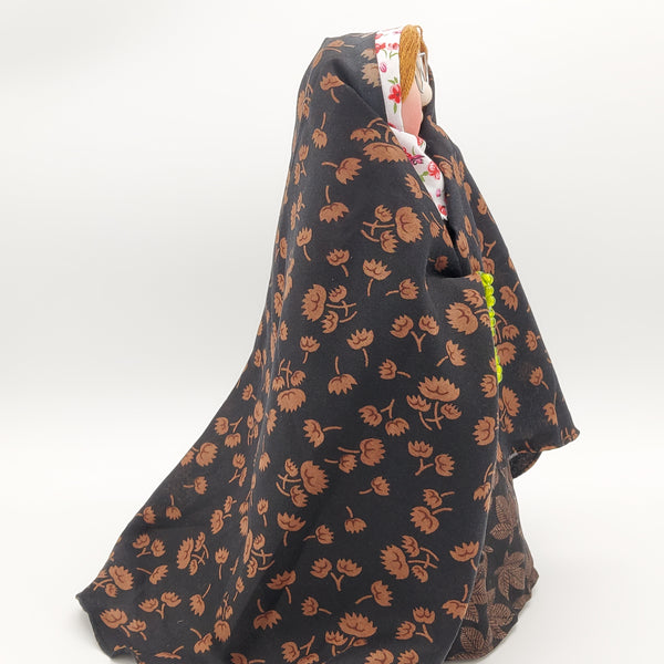 Bibi Gol Wearing Black & Brown Chador