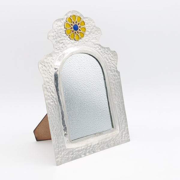 Small Orosi Tabletop Mirror with Copper Frame & Minakari