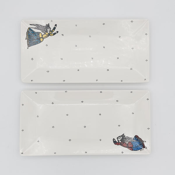 Hand Painted Persian Angel Rectangular Dish