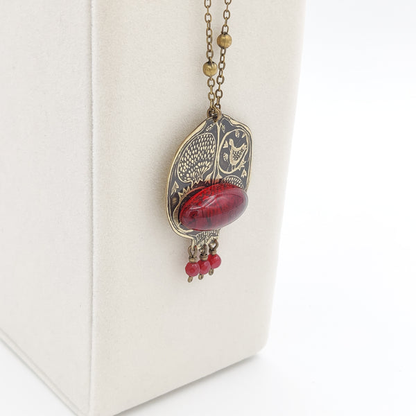 Pomegranate Brass Necklace