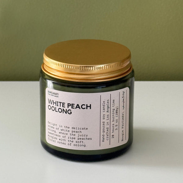 White Peach Oolong Hand-Poured Soy Candle