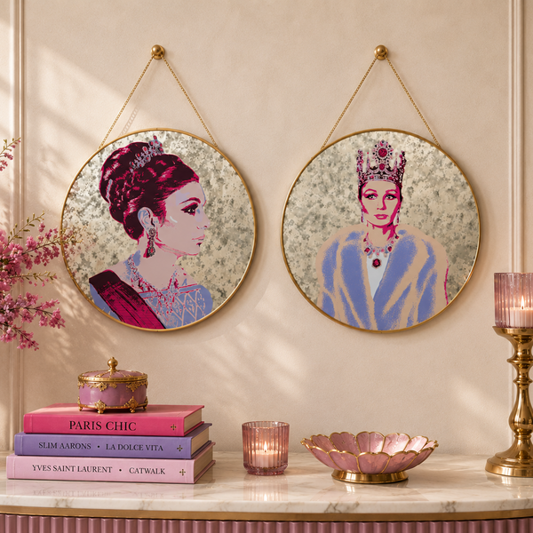 Shahbanoo Farah Diba Round Wall Mirror