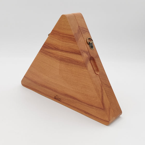 Triangle Wooden Clutch with Shirokhorshid Accent