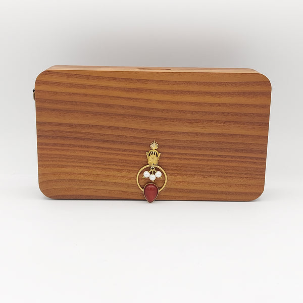 Taaj Wooden Clutch