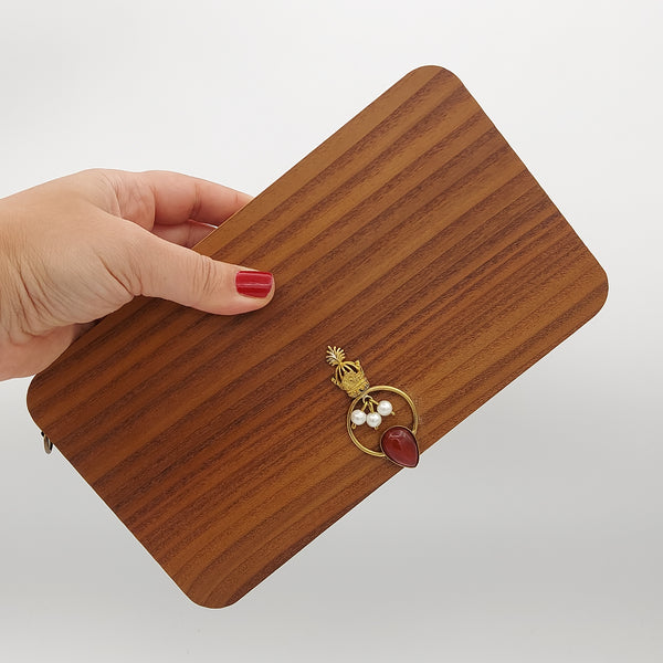Taaj Wooden Clutch