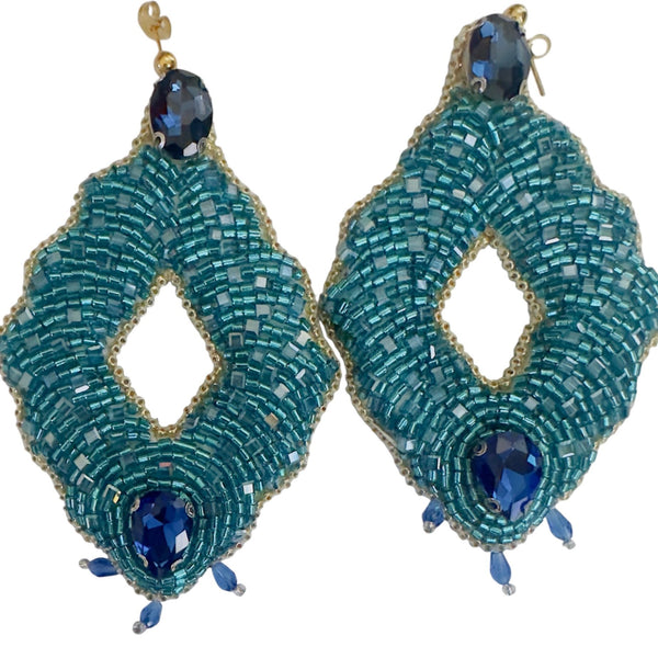 Sky Hand Beaded Earring
