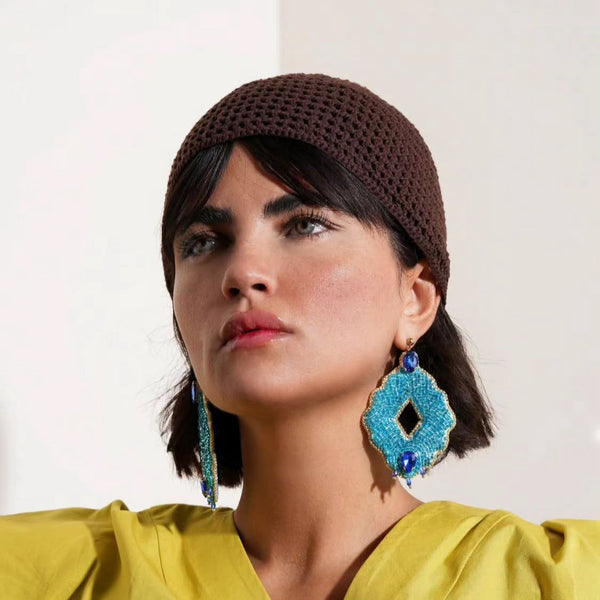 Sky Hand Beaded Earring