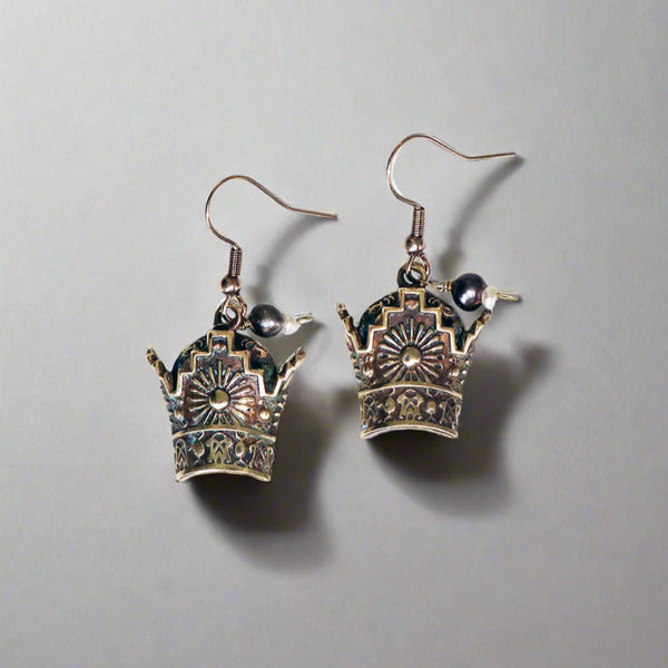 Crown Bronze Earrings