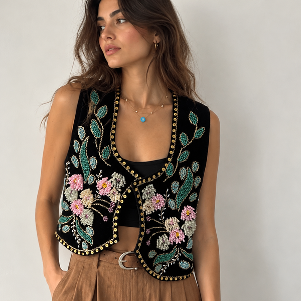 Spring of Abundance Hand Beaded Vest