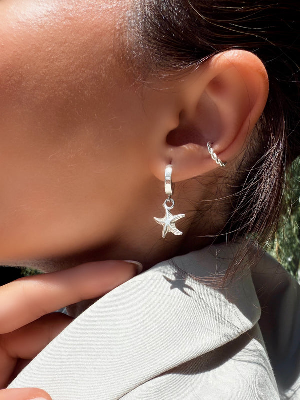 Starfish Silver Earrings