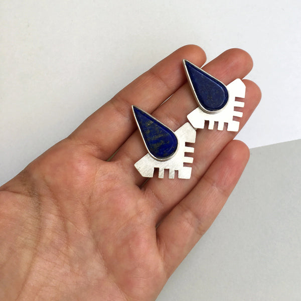 Silver & Lapis lazuli Earring