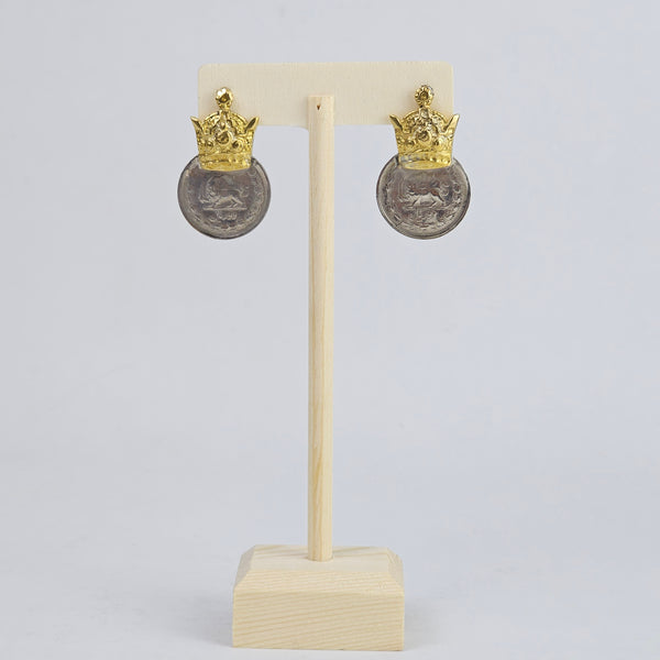 Crown with Pahlavi Coin Earrings