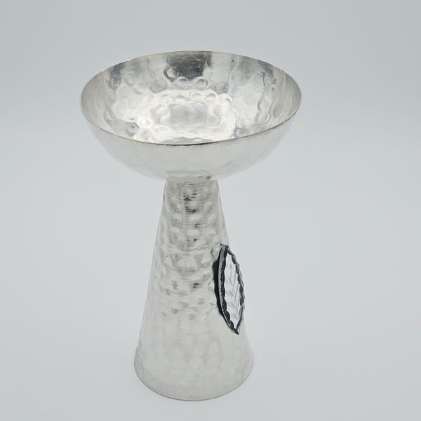 Footed Copper Bowl with Etched Mirror