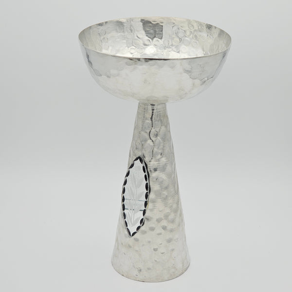 Footed Copper Bowl with Etched Mirror